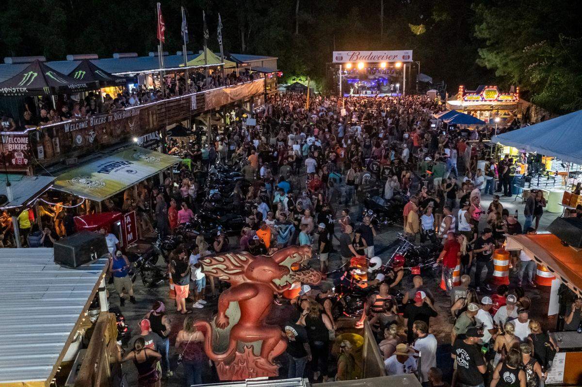 Despite oppressive heat and the threat of the coronavirus, a scaled-down version of the Myrtle Beach spring bike rally was held in July with bikers riding to area bars to take part in the annual event. July 17, 2020.