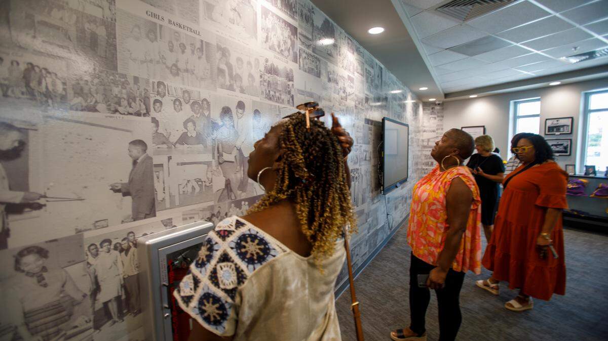 Hundreds came out to celebrate the opening of a new Whittemore Park Middle School in Conway, S.C. on Wednesday. The school features a “Legacy Room” to honor the memory of the Whittemore School, a flagship school for African Americans during Segregation in Horry County, S.C. July 31, 2024.