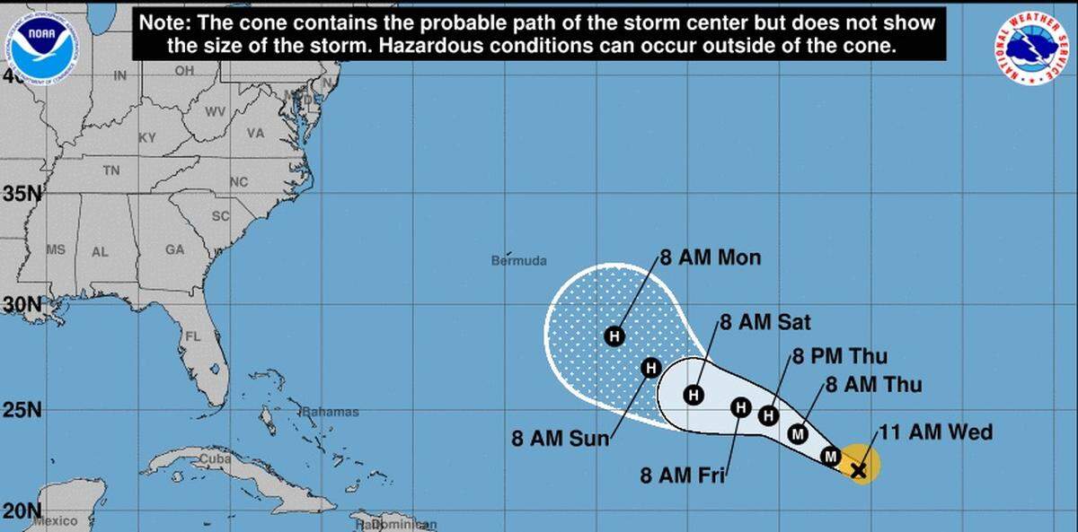 Hurricane Florence is currently a category three storm moving northwest.