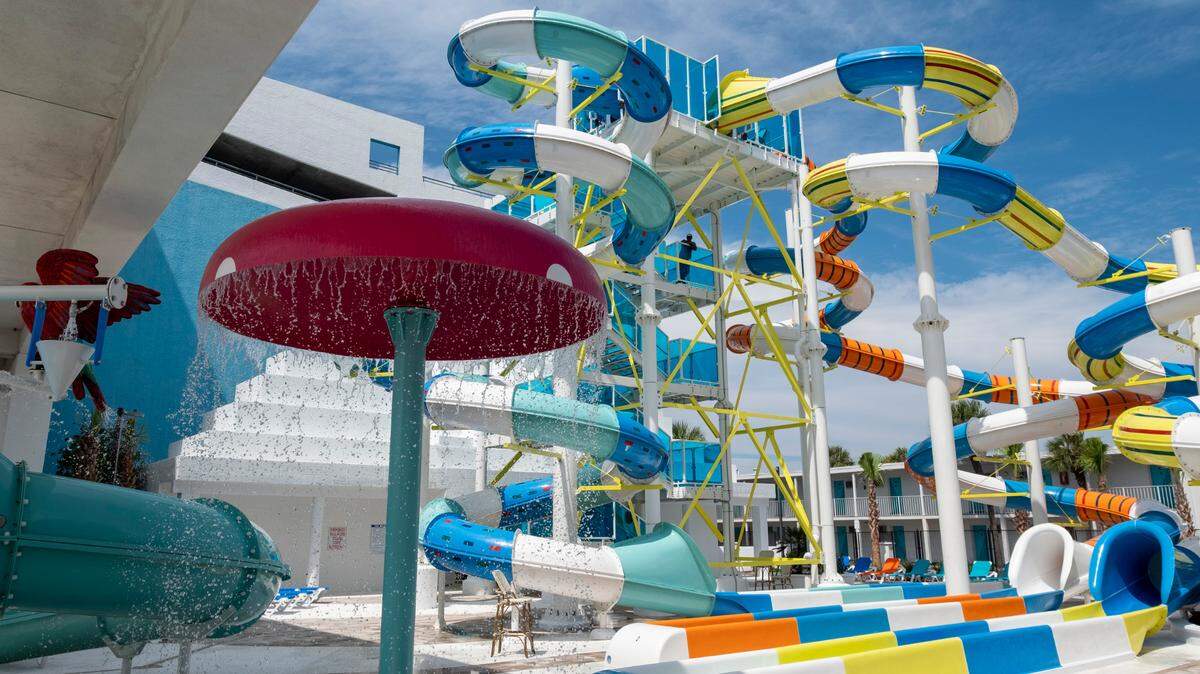 The H2oasis waterpark at the Landmark Resort opened just prior to Labor Day weekend 2022. It’s one of many Myrtle Beach, SC waterparks September 1, 2022.