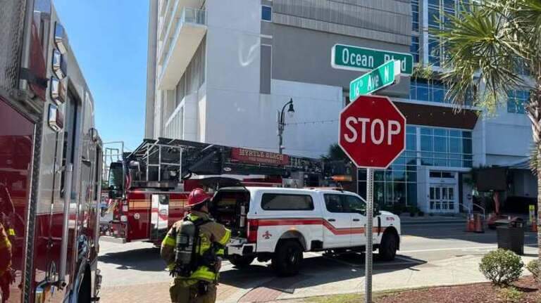Road closed after commercial structure fire at Myrtle Beach hotel location