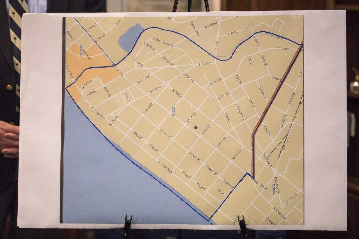 Mayor Brenda Bethune announces 'opportunity zones' for the Myrtle Beach area in a press conference on Friday. March 23, 2018. This zone is known as the South Ocean Boulevard tract and includes the Booker T. Washington community and Withers Swash.