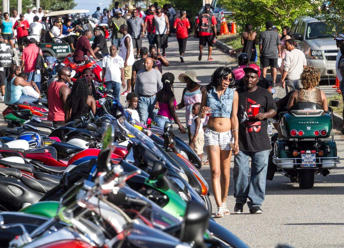 The rain cleared and the crowds returned to Atlantic Beach Bikefest on Sunday afternoon.
