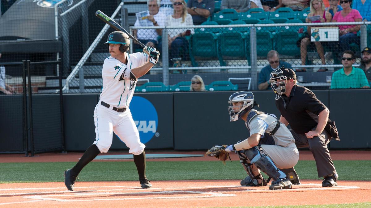 Coastal Carolina senior shortstop Seth Lancaster ranks in the the top six in the nation in both walks with 54 and runs scored with 71 this season.
