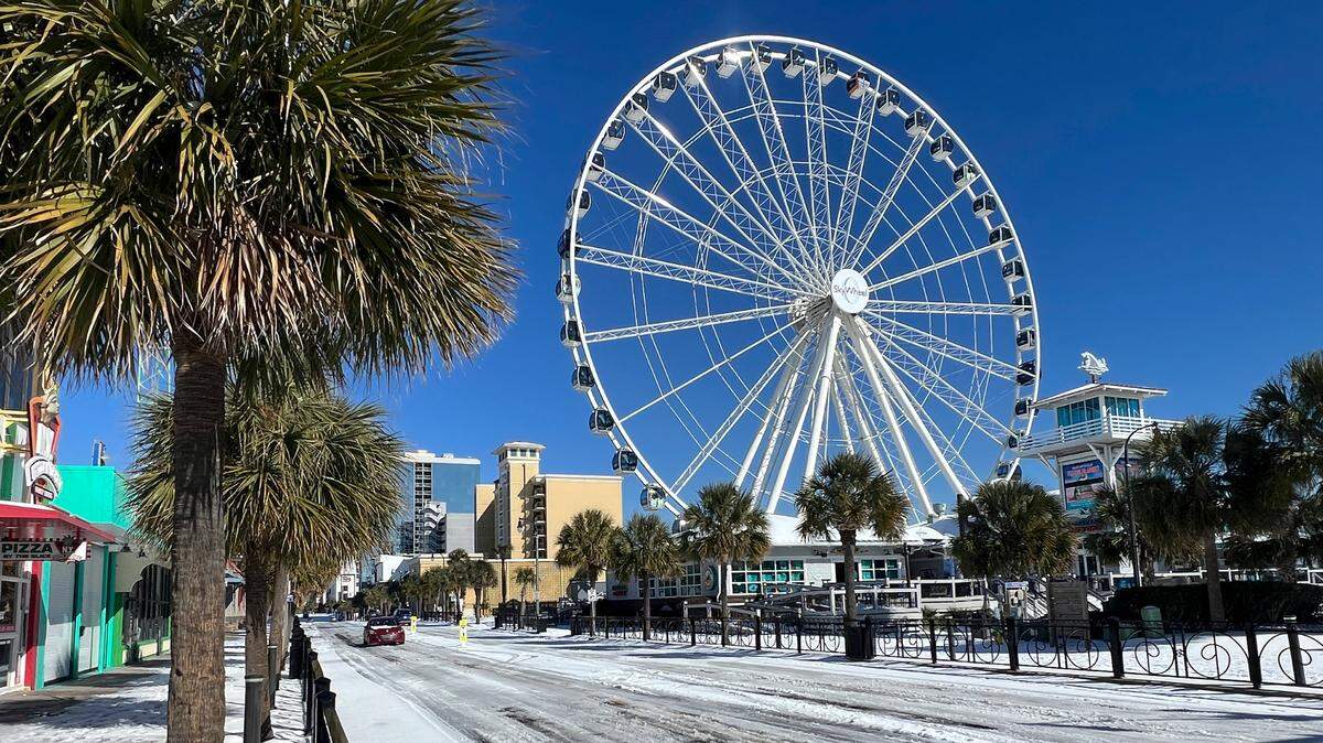 Myrtle Beach residents and visitors were out enjoying a rare snow day after inches of snow covered the Grand Strand overnight on Jan. 22, 2025. Nearly a year later, residents are wondering if more snow is in their future? TSN Jan. 2025 File. 