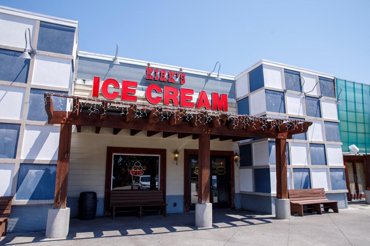 Kirk’s Ice Cream, a Myrtle Beach, SC locally-owned ice cream parlor is a throwback to earlier times, sporting vintage decor, Tiffany-style lights and parlor chairs that might be found in an old-fashioned soda fountain. Visitors can also find old games, including some that might have appeared in long-ago arcades. Aug. 29, 2024.