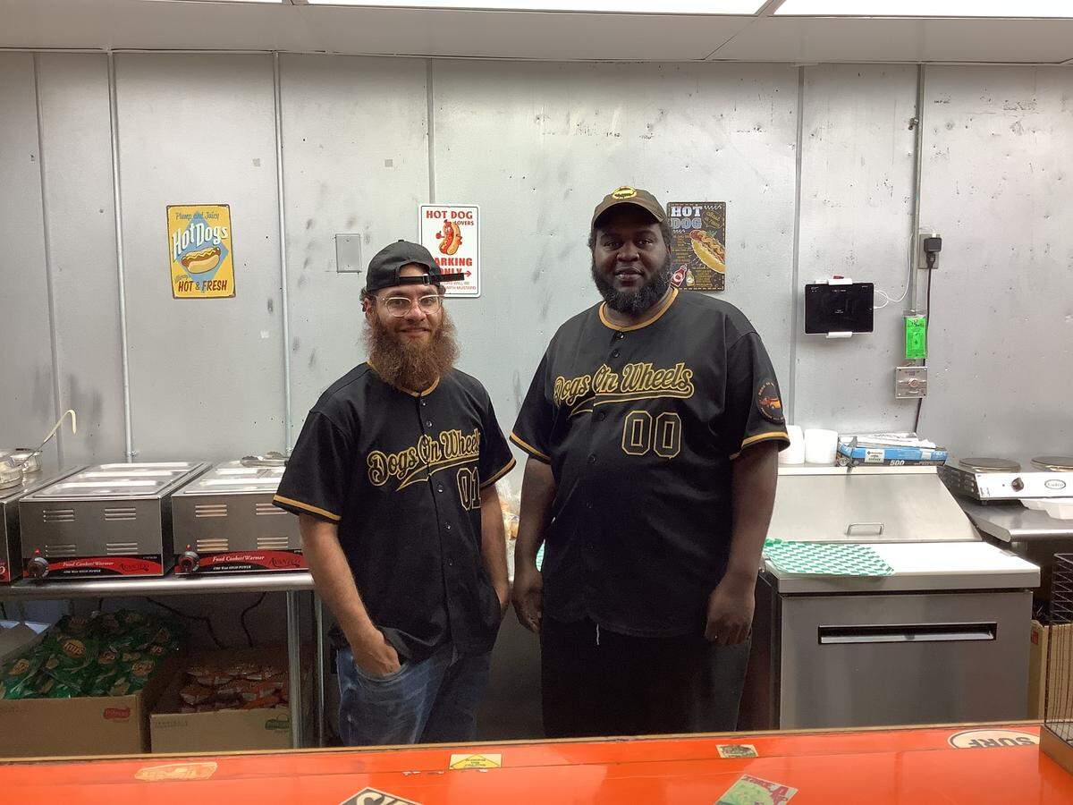 Ivan Santos (left) and Duane Greer have opened Dogs on Wheels on Ocean Boulevard in Myrtle Beach.