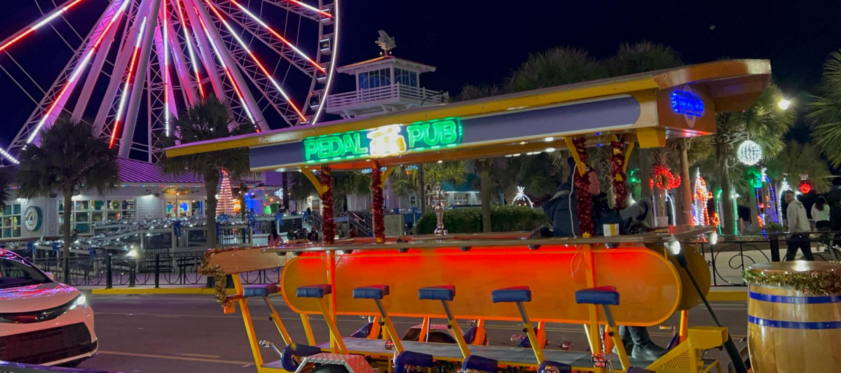 A picture Pedal Pub shared in a Myrtle Beach City Council workshop shows one of the company’s bikes on Ocean Boulevard.