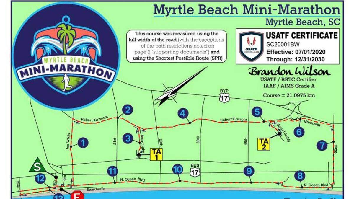 There will be several road closures throughout Myrtle Beach Saturday for two races, city officials announced.