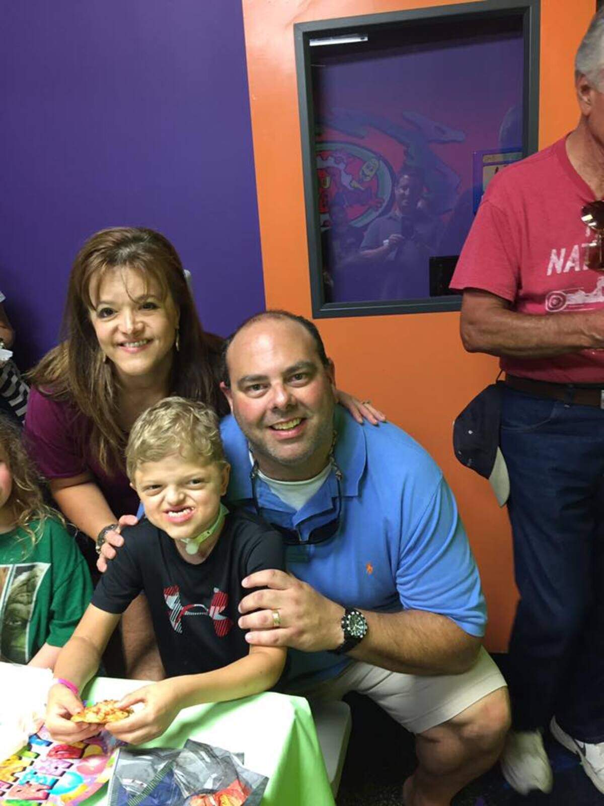 The Rhodes family at Jack's sixth birthday party.