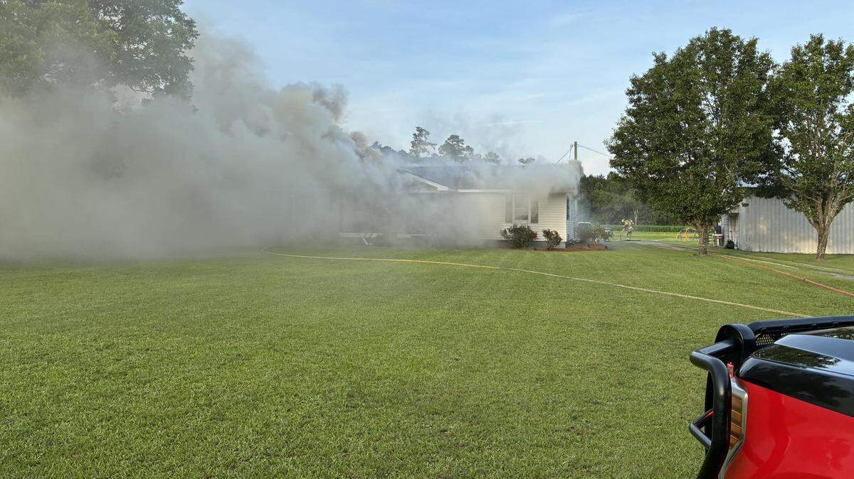 Horry County Fire Rescue responded to a house fire in Aynor on Saturday, June 22, 2025. A Conway Police sergeant was injured in the fire and left his family home destroyed.
