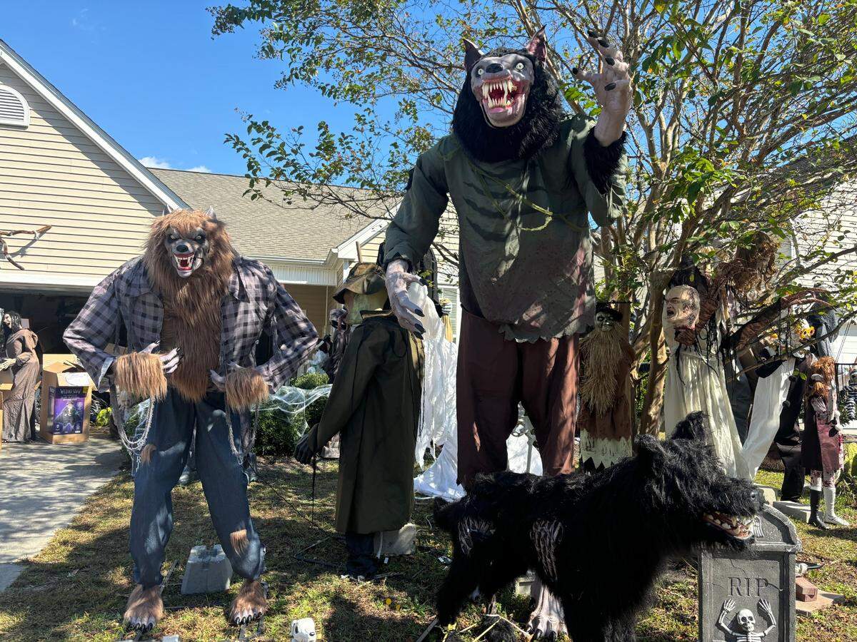 The werewolves are Bodhi Pierce’s favorite part of his Halloween decorations this year.