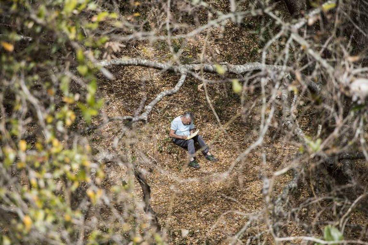 Damien Triouleyre with the Preserve Ingram Dunes group works his phone in an effort to raise support to protect the property from future development. April 2, 2018.