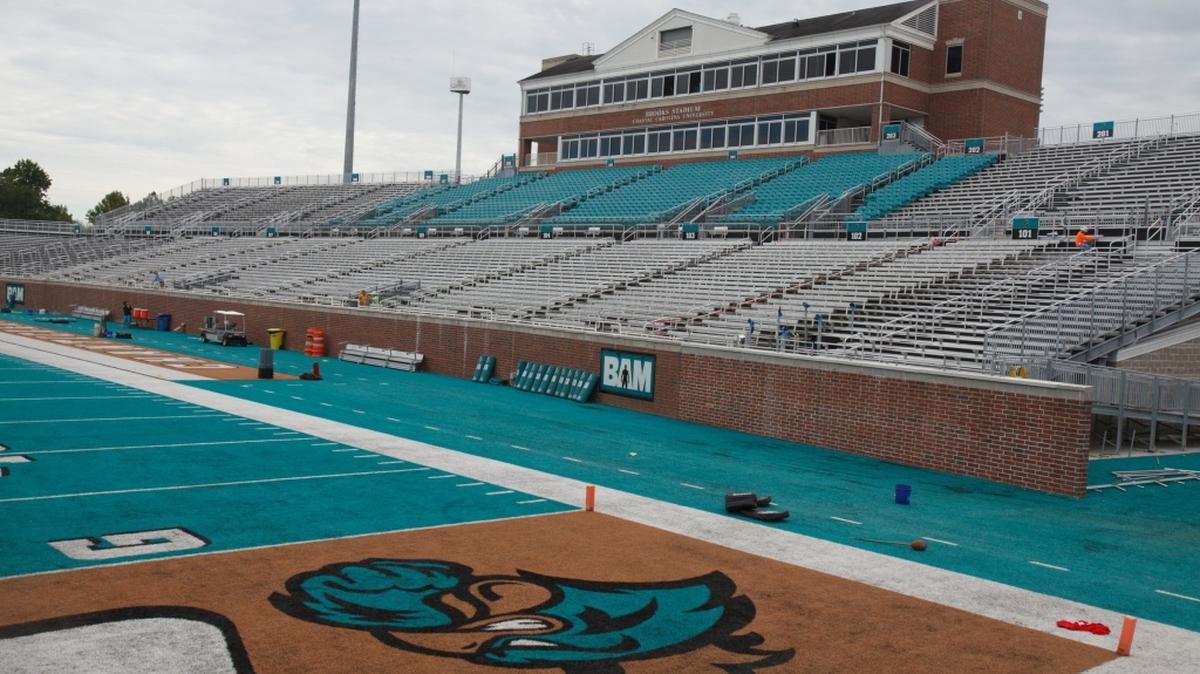 
Brooks Stadium at Coastal Carolina University could host a college football bowl game as early as December 2020.
