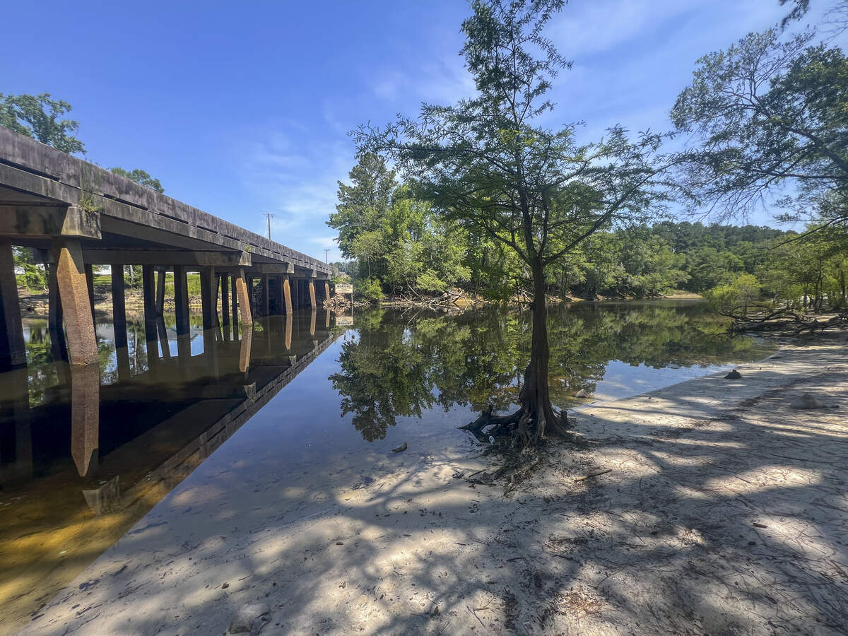 The Waccamaw River at Red Bluff, above Conway, SC is significantly lower than normal due to an ongoing drought. South Carolina and Horry County have received 8 inches less rain than normal for this time of year leading to exposed river banks and waterway hazards. June 8, 2026.