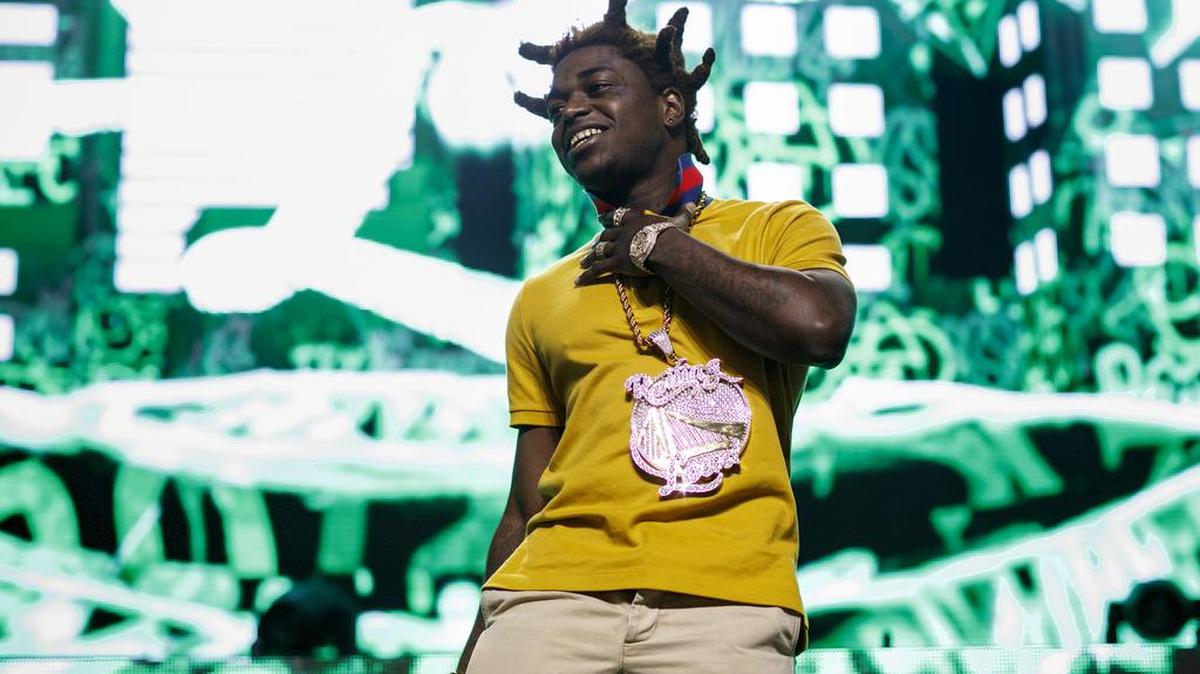 Kodak Black perfoms on the "Dab Stage" at the Rolling Loud music festival held Saturday, Dec. 16, 2017 at the National Orange Show Events Center, in San Bernardino, Calif.