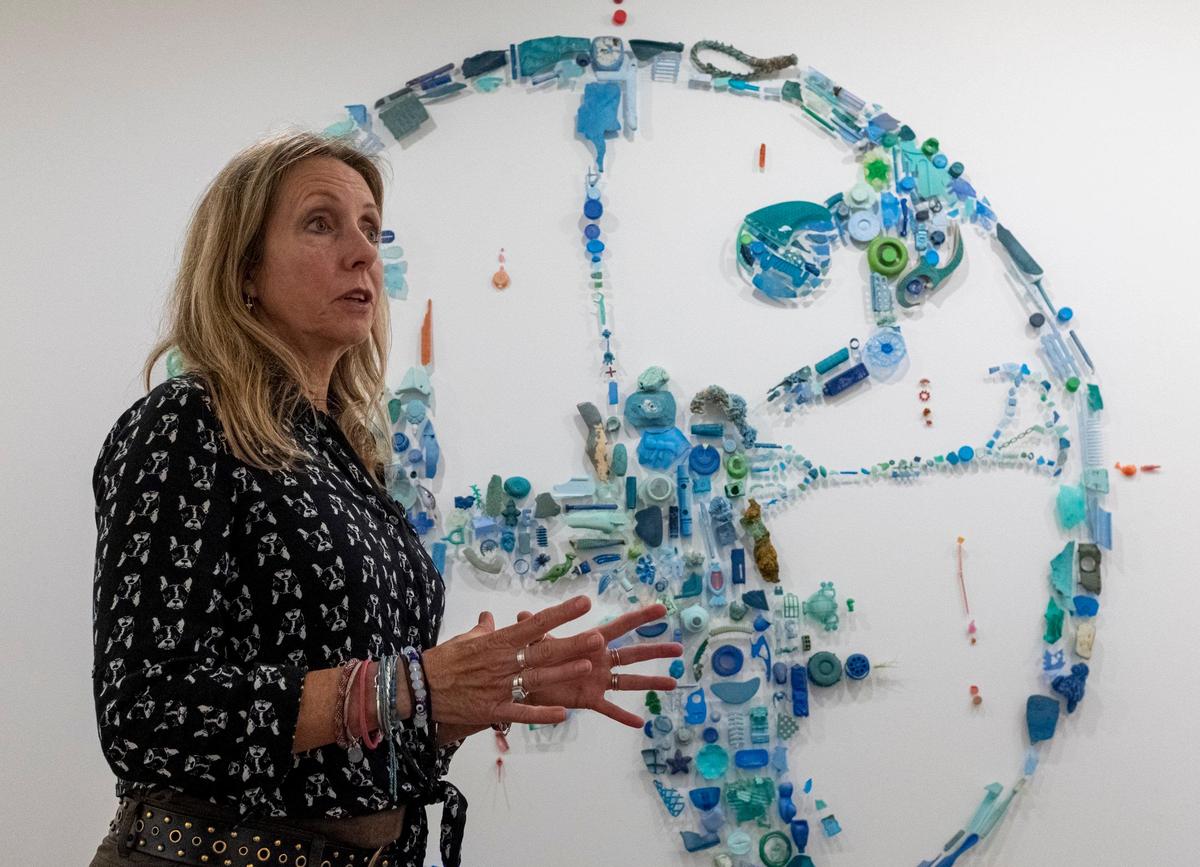 Artist Pam Longobardi talks about her art installation at the Franklin G. Burroughs-Simeon B Chapin Art Museum. Longobardi is one of six artists featured in the “Can’t You Sea? Ocean Artifact Exhibit from June 15 to September 8, 2019.