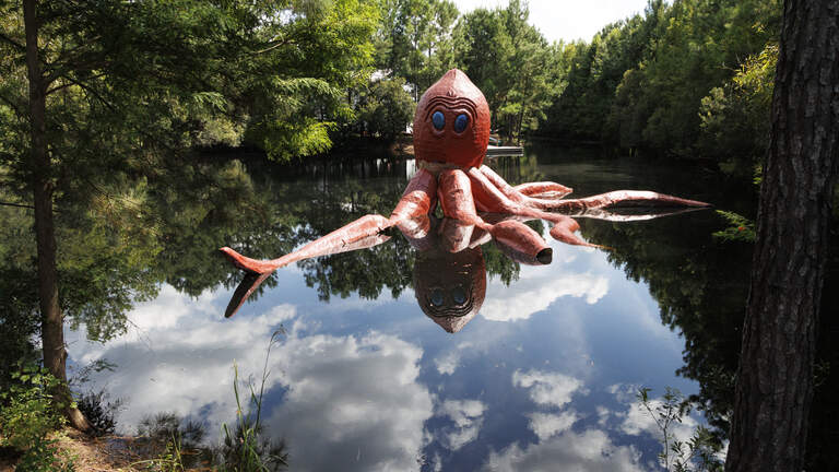 Giant octopus gets new Myrtle Beach area home among dragon, superheroes, dinos