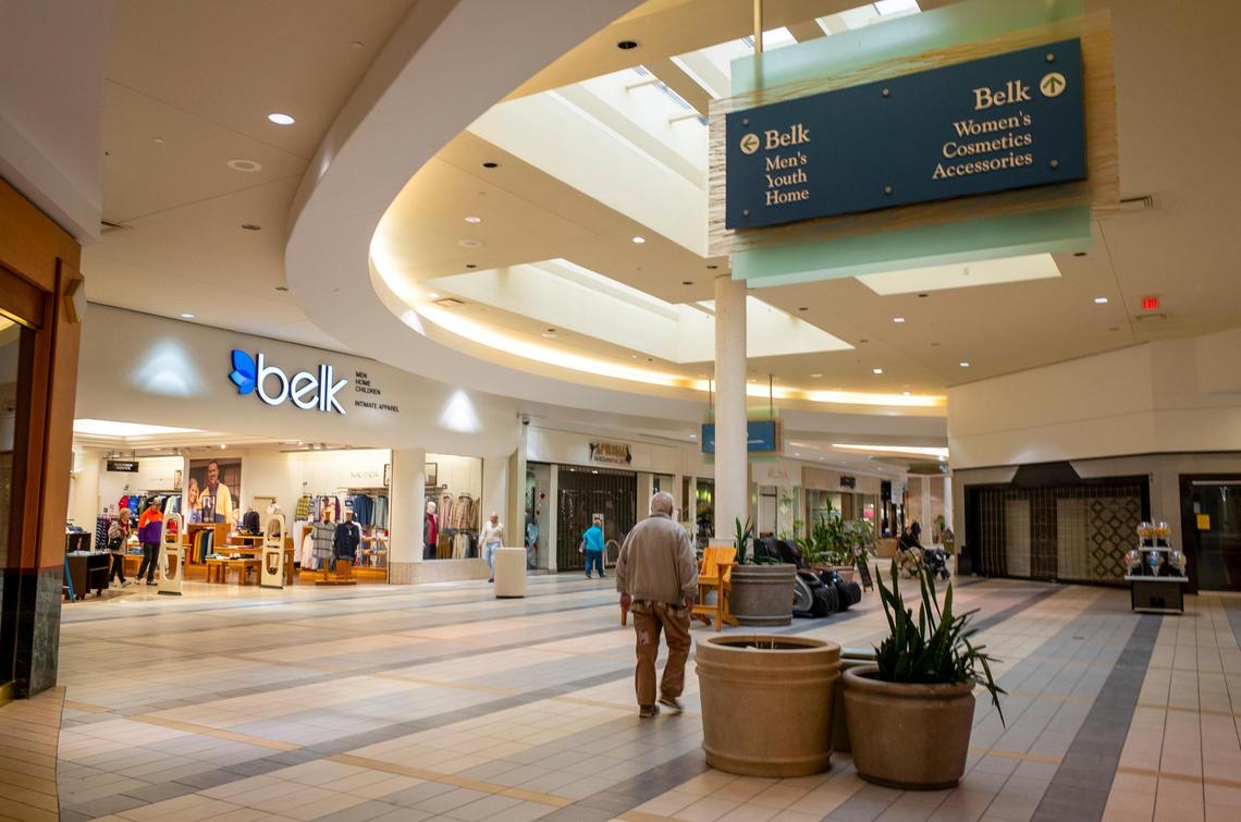 Many store fronts are shuttered at the Myrtle Beach Mall near Briarcliffe Acres in Horry County, SC but a few businesses remain open. Mall walkers make laps through the building that was recently purchased by a development company. Myrtle Beach area mall update. April 8, 2025.