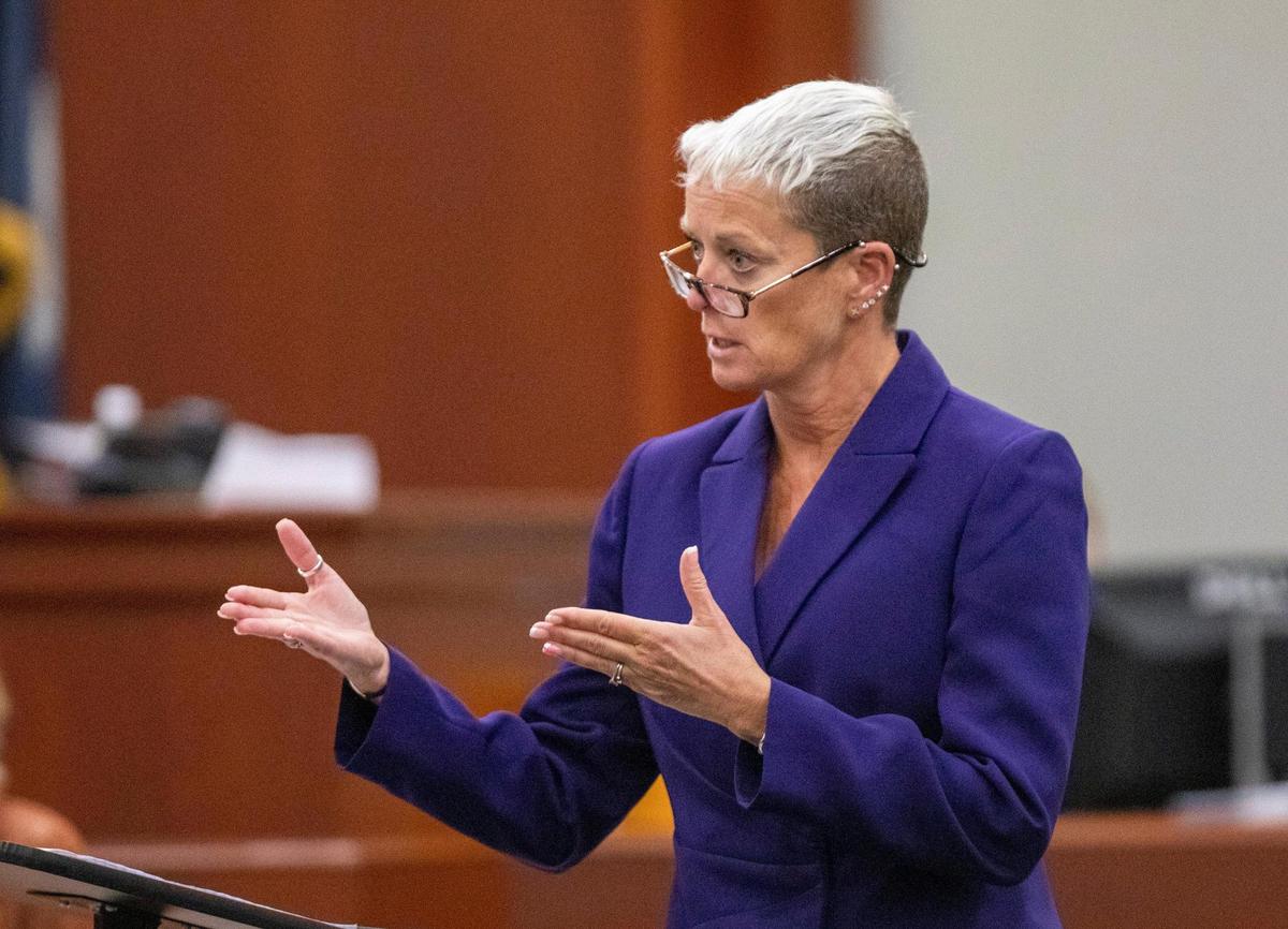 Prosecuting attorney for the 15 Circuit Solicitor’s office, Mary Ellen Walter on opening day of the the second trial for Gary Bennett previously convicted for the murder of Eva Marie Martin 20 years ago. October 20, 2020.