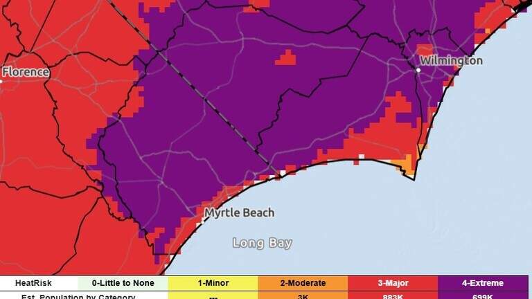 Intense heat to grip Myrtle Beach area again. This many heat advisories unusual