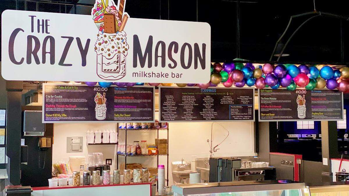 The Crazy Mason Milkshake Bar opened at 810 Billiards & Bowling at The Market Common on June 5, 2020.