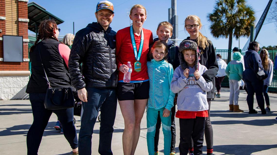 What’s a 40-year-old Virginia mother of four doing in Myrtle Beach? Winning a marathon