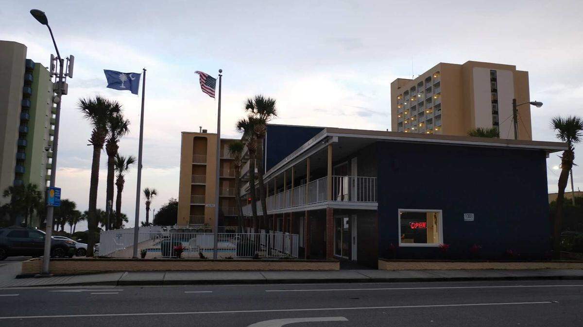 1201 S. Ocean Blvd, the motel where Myrtle Beach police say a man was killed during an armed robbery Thursday morning.