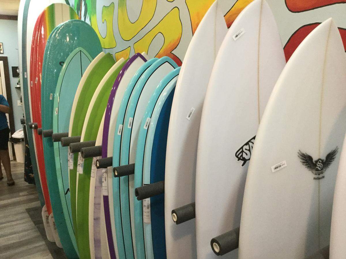 The Good Vibes Surf Shop opened Monday at Deerfield Plaza in Surfside Beach, S.C. Phil Jackson of Myrtle Beach, executive director of the Surf Dreams Foundation, and Mike Hufham of Wilmington, N.C., are the co-owners.