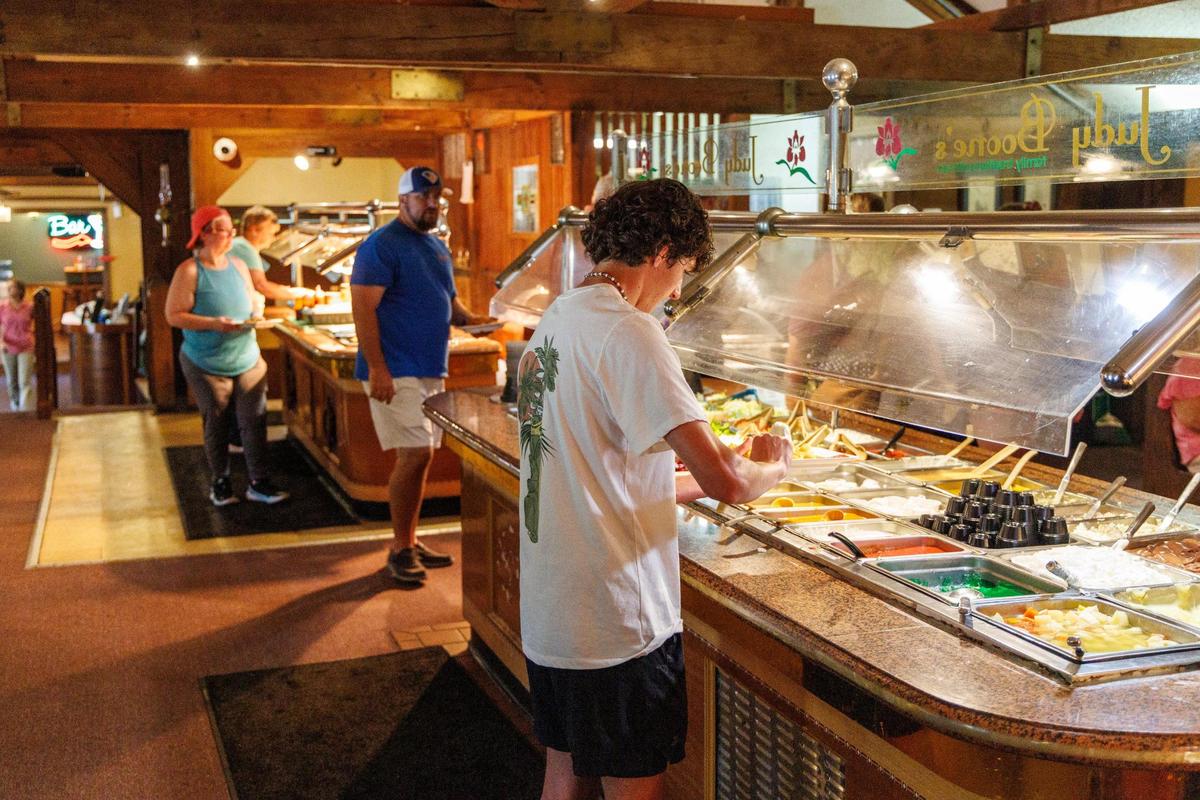 Southern buffets are a popular style of restaurant in the Myrtle Beach area, and the South in general. Judy Boone’s Family Kitchen in Murrells Inlet, SC serves traditional Southern food, like fried chicken and collard greens, in an all-you-can-eat format. July 8, 2025.