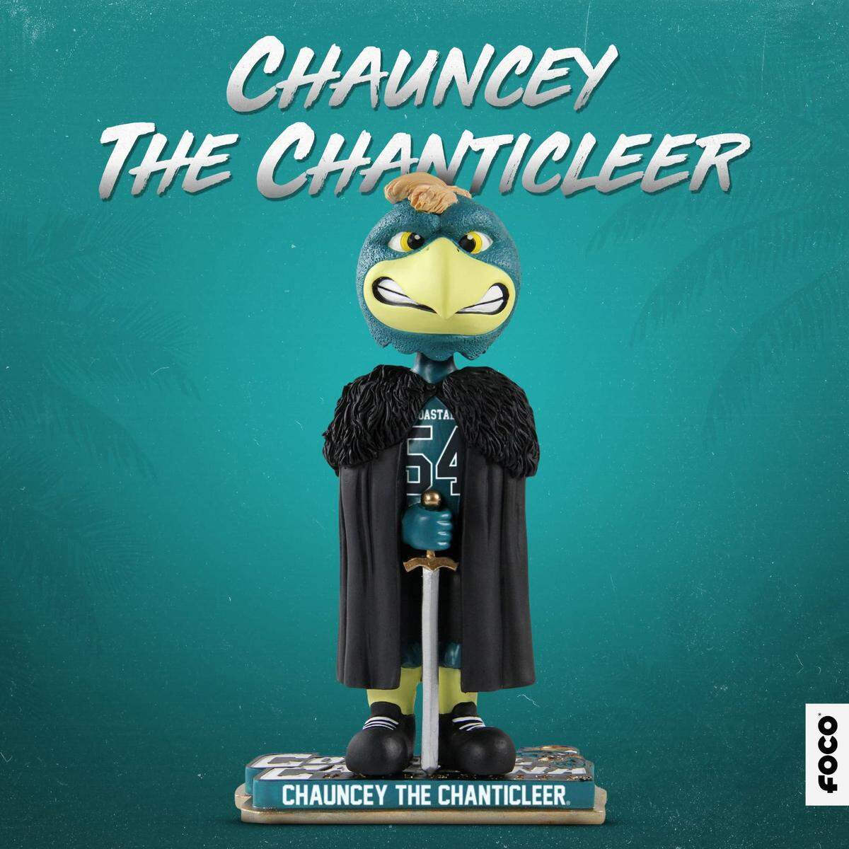 A new FOCO bobblehead released in December 2020 features Chauncey and the Turnover Cloak.