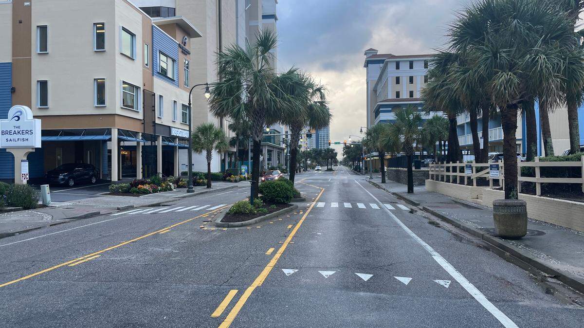 Ocean BLVD Aug. 31, 2023. Downtown Myrtle Beach took little damage from Tropical Storm Idalia.