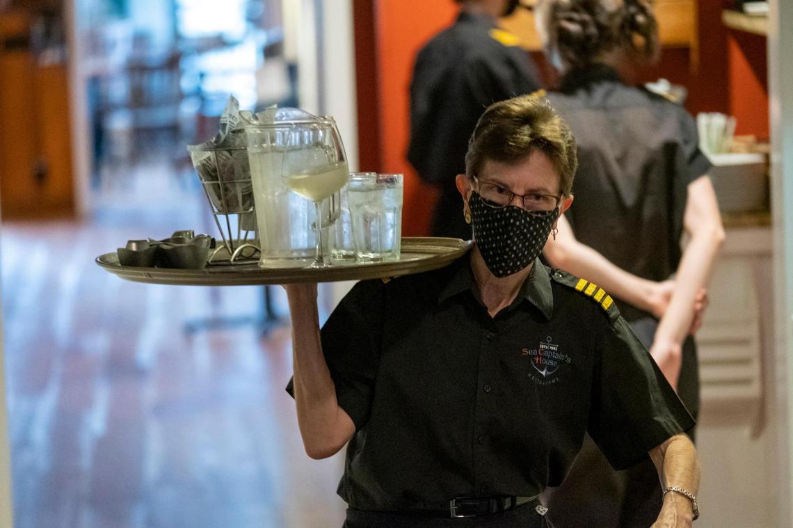 Beverly Marie Stowe has served diners at Sea Captain’s House in Myrtle Beach for over 40 years. March 1, 2021.