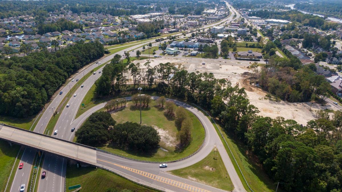 The Exchange at Sunset Grove is under development as a mixed used retail and apartment complex in North Myrtle Beach, S.C. near Sea Mountain Highway. Sept. 18, 2024.