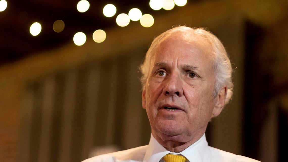 Governor Henry McMaster spoke to supporters and press about the state of the economy and the importance of I-73 at the Myrtle Beach Chamber of Commerce’s Advocacy Council meeting in Myrtle Beach on Monday. April 12, 2021.