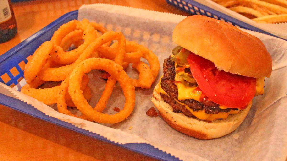 A cheeseburger at Beach Burgers and BBQ.