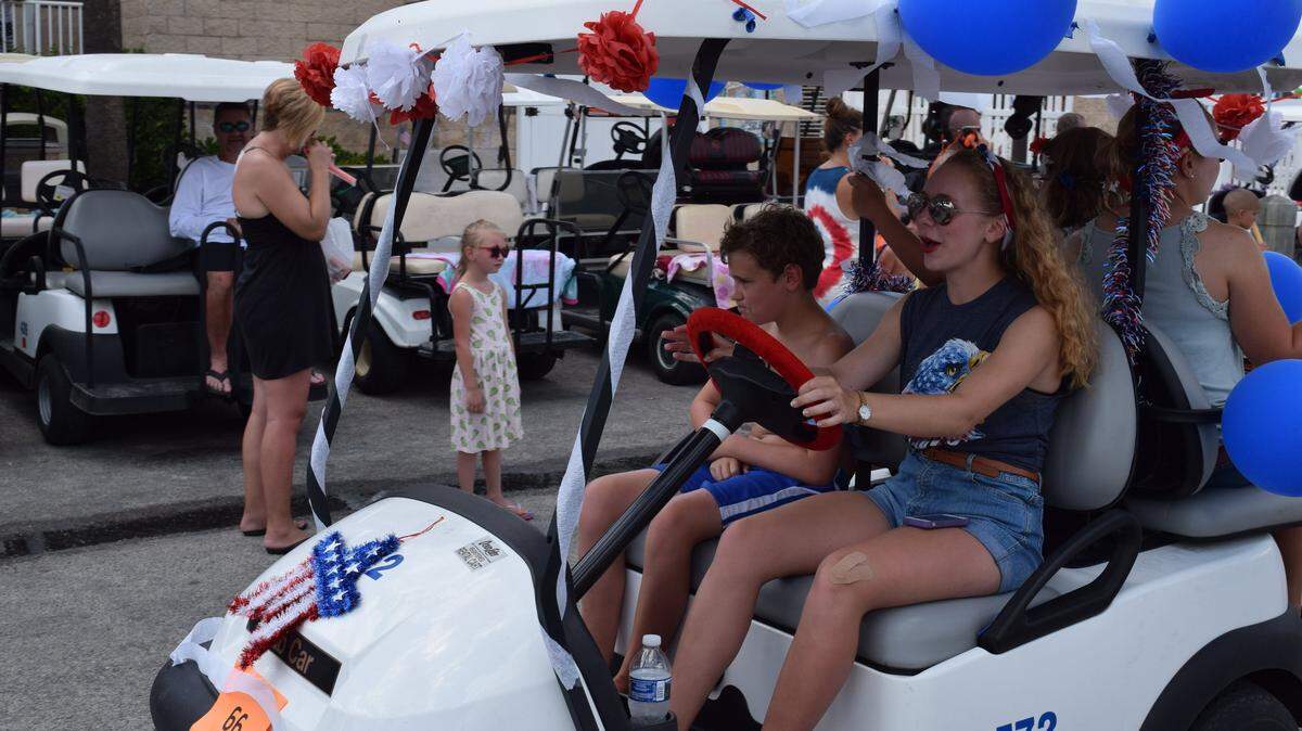 The annual Fourth of July Golf Cart Parade rolls through Ocean Lakes Campground in 2017.