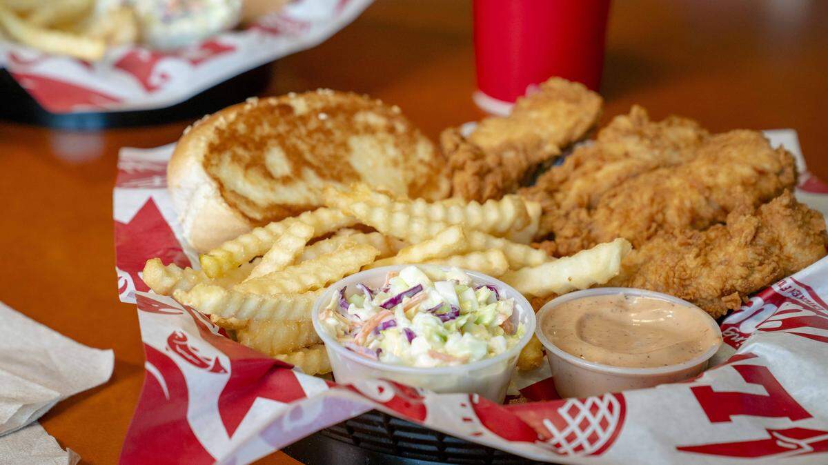 Raising Cane’s is known for its chicken finger meals and signature sauce.