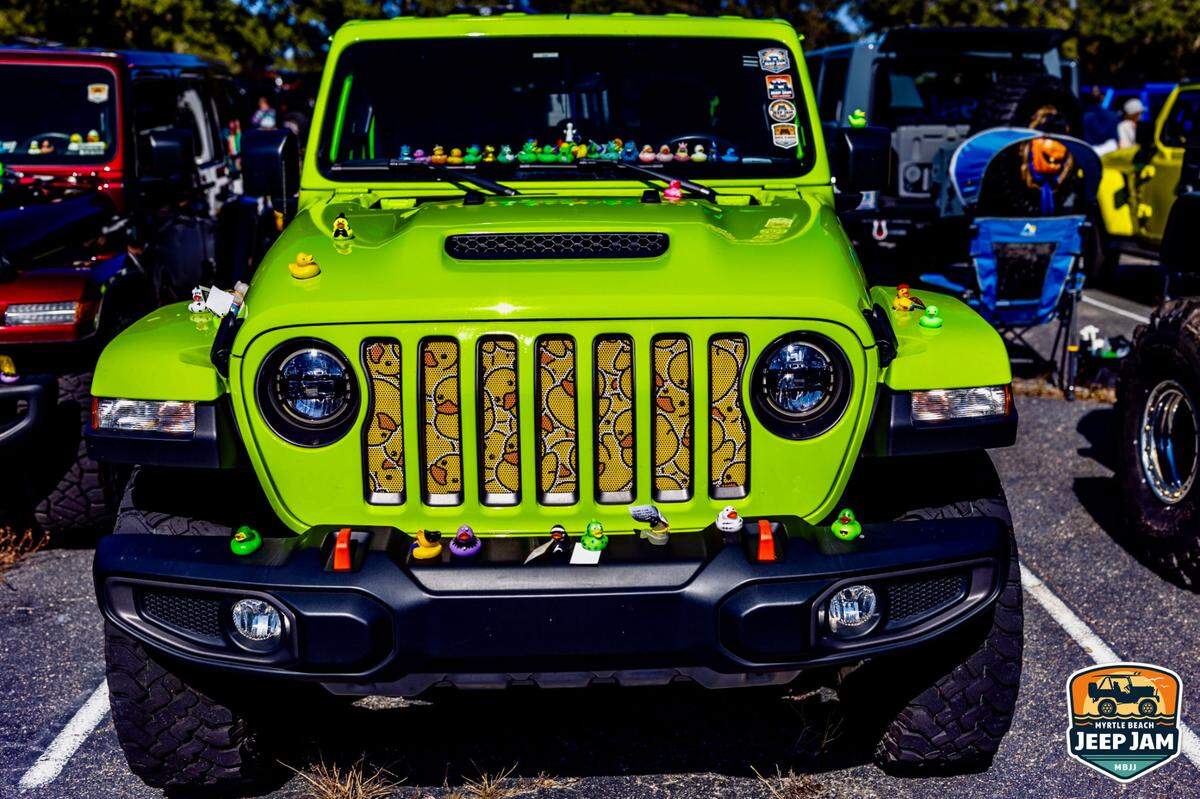 A Jeep with a custom rubber duck grill at last year’s Myrtle Beach Jeep Jam. via Myrtle Beach Jeep Jam