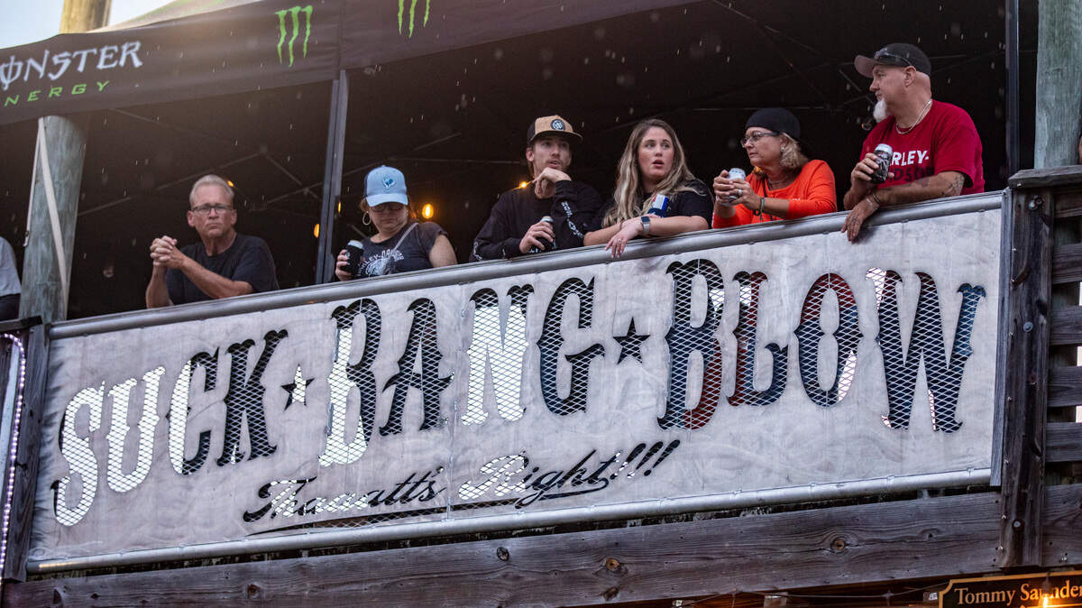 Bikers roll into Murrells Inlet, S.C. on Friday evening for Fall Bike Week. Thousands visited the popular bars and vendors that line U.S. Highway 17 on the South end of the Grand Strand despite scattered showers. Oct. 6, 2023.