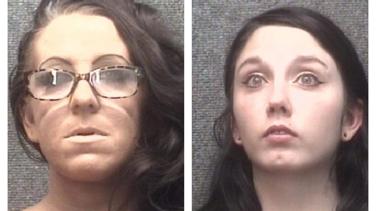 Erin Baker, left, and Kimberly Mangum are charged with first-offense prostitution.