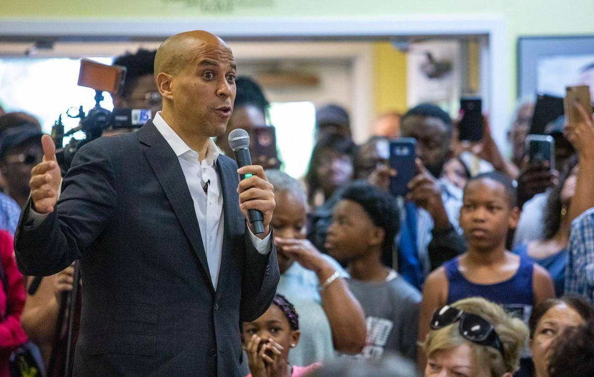 United States Senator and 2020 presidential candidate Cory Booker speaks to Horry County residents at the Bucksport Senior Center in Bucksport, S.C.