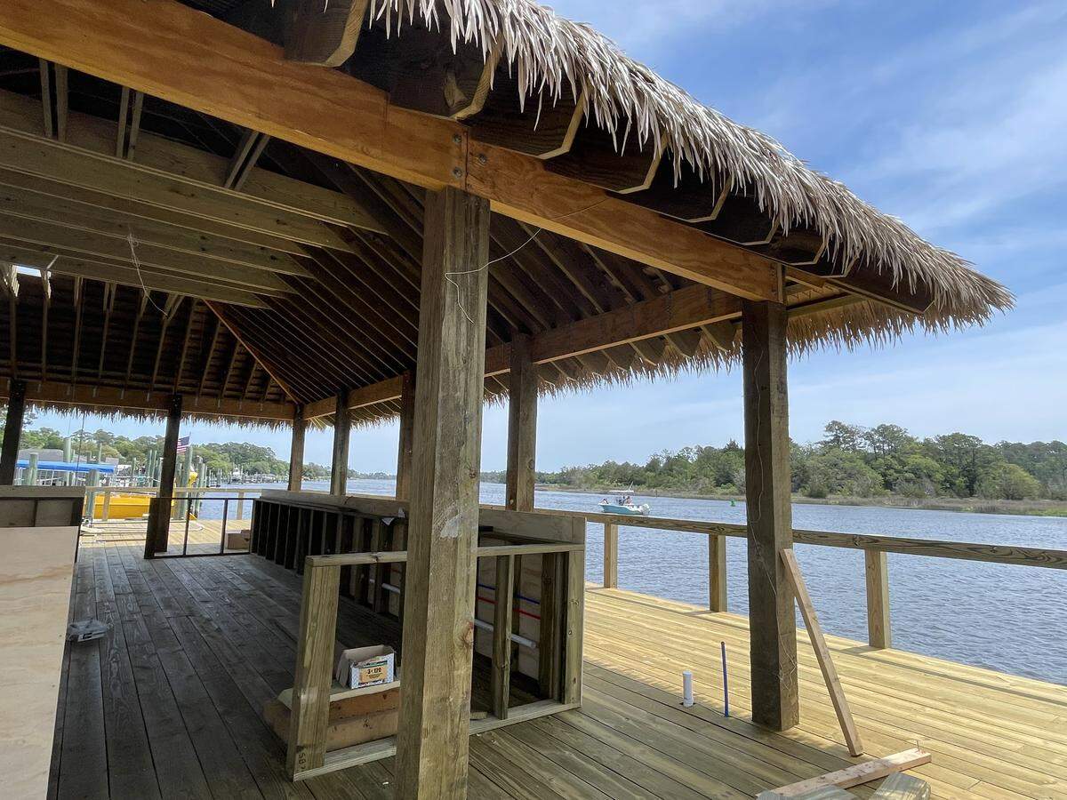 Makos Marina Bar N Grill, 4492 Water Front Ave. in Little River, SC, will have a dock constructed behind the restaurant that will become a tiki bar, with live music, and eventually a full marina where boats, including 60-foot fishing boats, will be able to pull up and park.