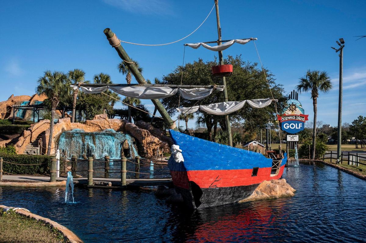Shipwreck Island mini-golf on South Ocean Boulevard in Myrtle Beach, S.C. Dozens of popular mini-golf courses provide a variety of opportunities for play. December 1, 2022.