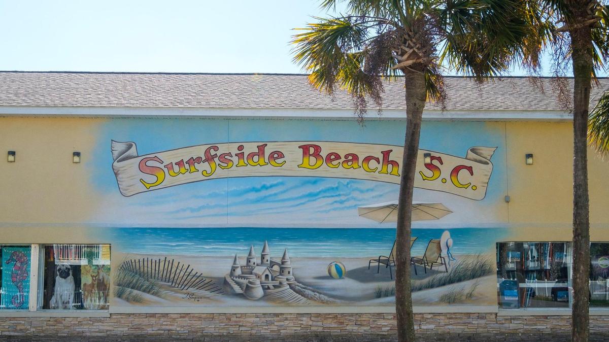 Mural on the wall of a beach wear store in Surfside Beach, S.C. March 07, 2022.