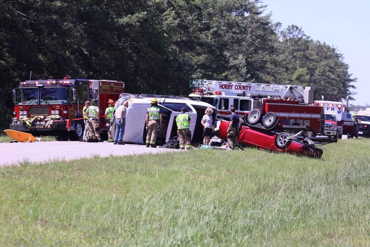 A portion of U.S. 17 northbound just south of the S.C. 544 intersection was shut down Friday morning after a two-vehicle wreck.