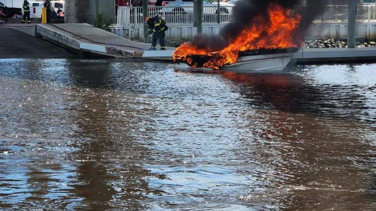 Four people were hospitalized after a boat caught fire in North Myrtle Beach. It was near the Johnny Causey boat ramp under the Intracoastal Waterway Bridge.