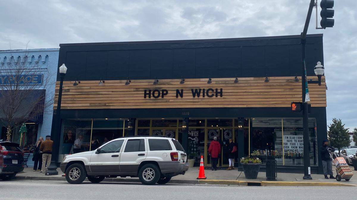 A photo of Hop N Wich, a new restaurant in the downtown area of Conway, SC.