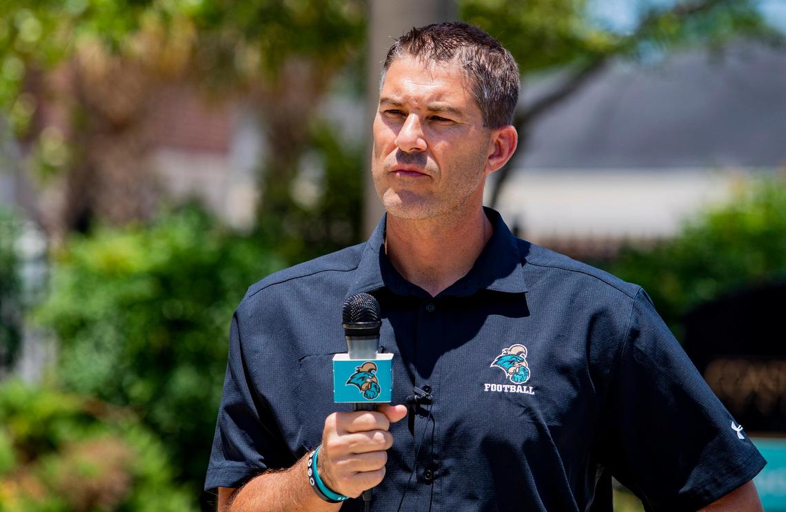 Coastal Carolina football coach Jamey Chadwell could be a candidate for the South Carolina job.