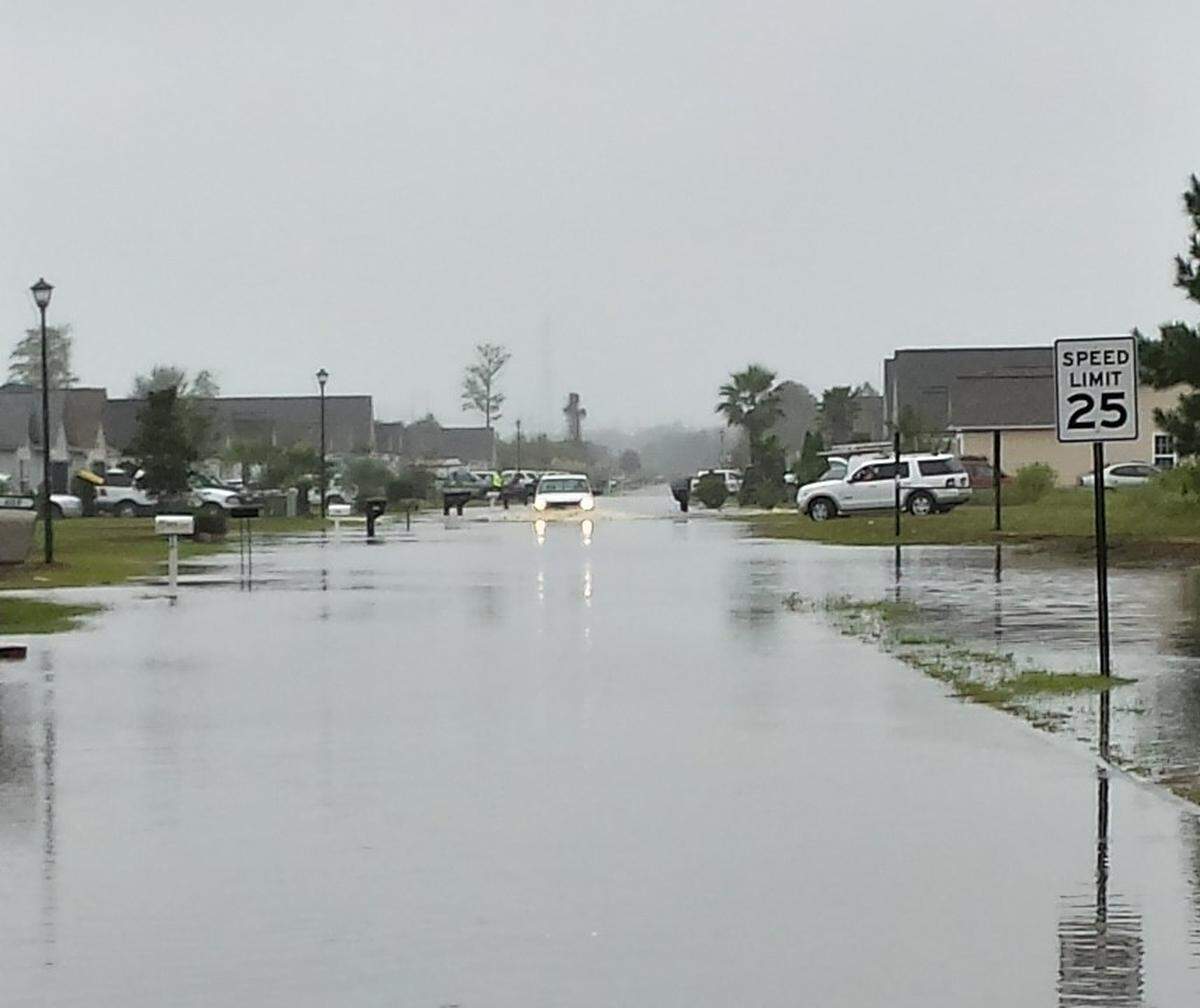 Flooding on West Perry Road after a 2015 storm.